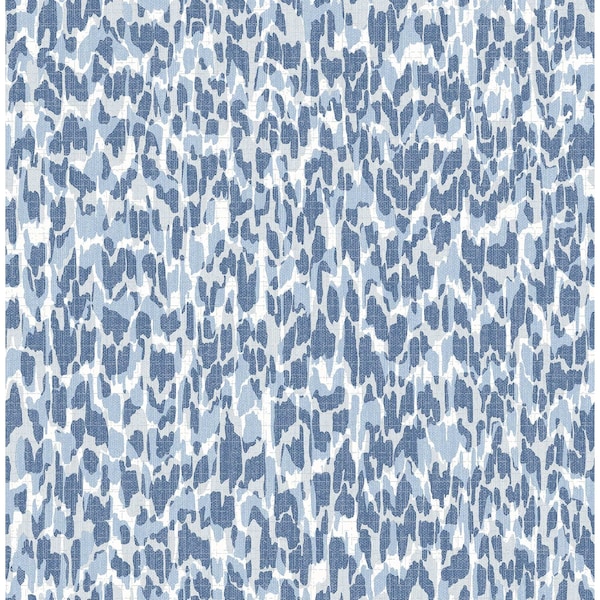 Manhattan Comfort Massy Flavia Blue Animal Print 33 ft L X 205 in W Wallpaper BR4014-26431 - main